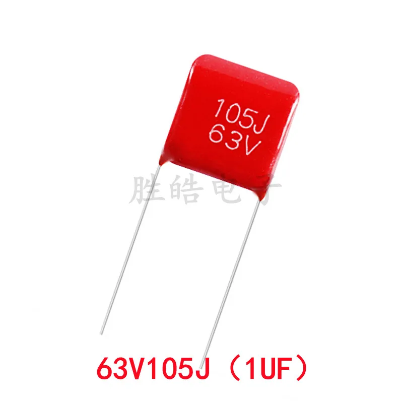 10PCS 63V105J 5% 1UF Pitch=5MM 63V 105 1000nf CBB Polypropylene film capacitor