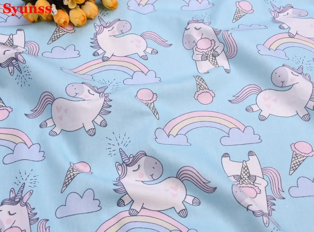 Cartoon unicorn DIY Sewing Quilting Fat Quarters Material Tecido For Baby Dress Textiles Twill Cotton Fabric,Patchwork Cloth