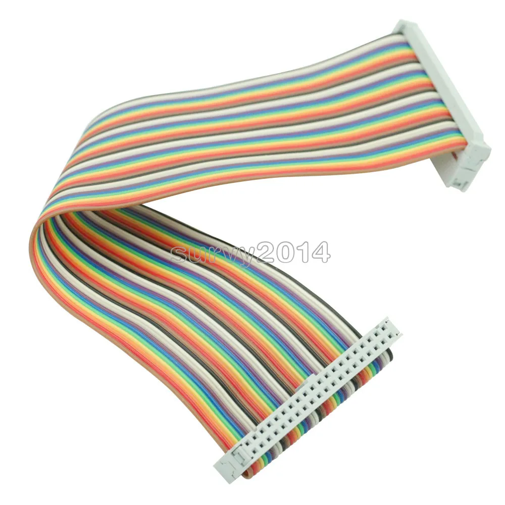 Newest 20cm 40 PIN 40PIN Way GPIO Rainbow Ribbon Cable For Raspberry Pi Model B / Model B+
