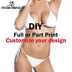 NADANBAO Sexy Women Bikini Brazilian Swimsuit Custom Logo or Image Printing Push-up Bra Bikini Set Two Piece Swim Suit