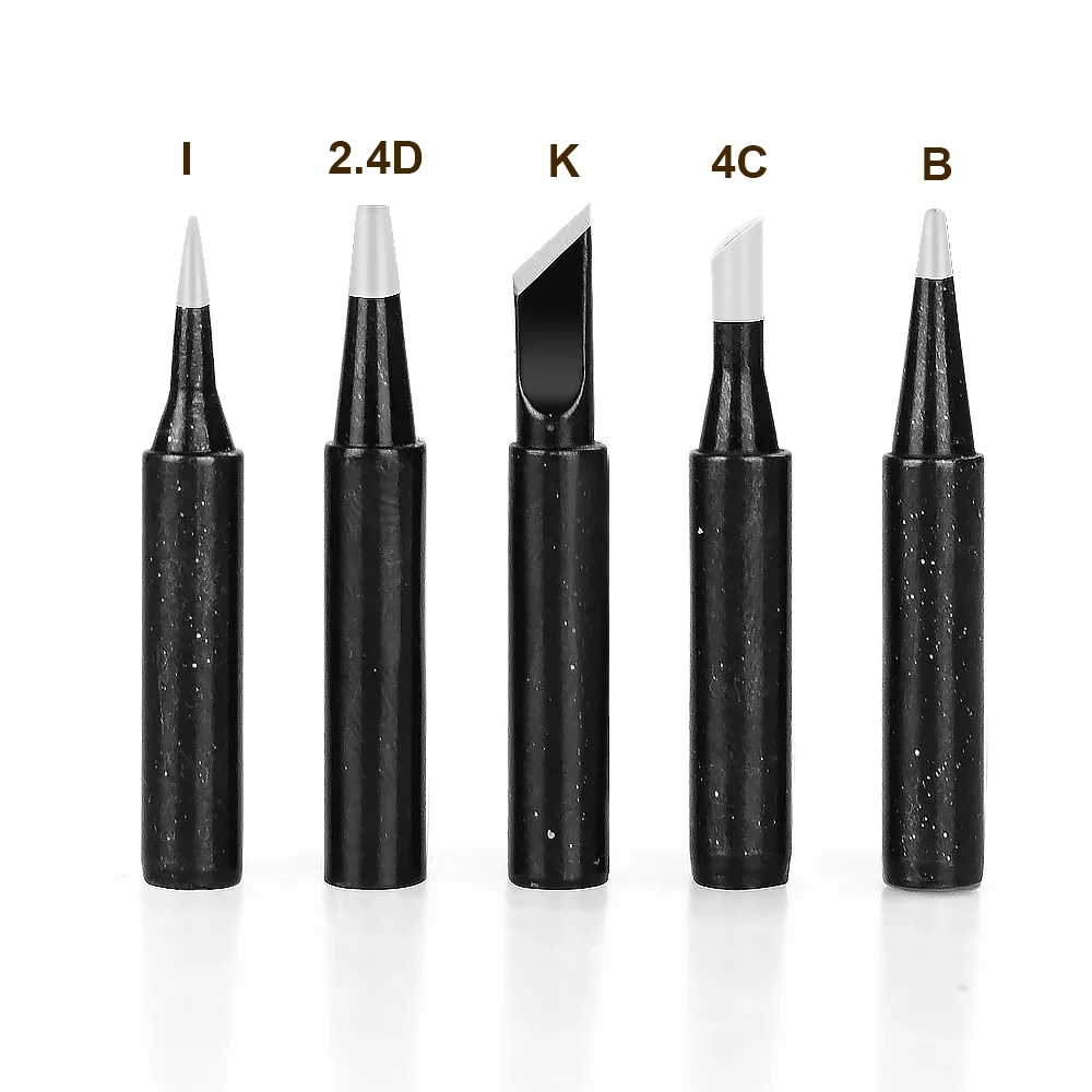 NEWACALOX 5pcs Senza Piombo di Saldatura Nero IronTips Utilizzato per 936/878D/8786 Stazioni di Saldatura di Saldatura Universale Accessorio rilavorazione