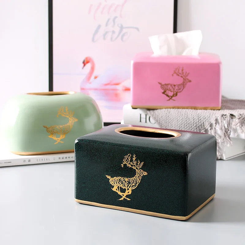 Tissue Box Ceramic European Style Removable Organizer Box For Livingroom Bathroom Useful Housewear & Furnishings Bread Shape