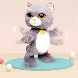 Classic Cute Robot Cat Electric Plush Pet Cat Can Walking Singing Songs Dancing Sound Effect Electric Cute Pet Boy Girl Gifts