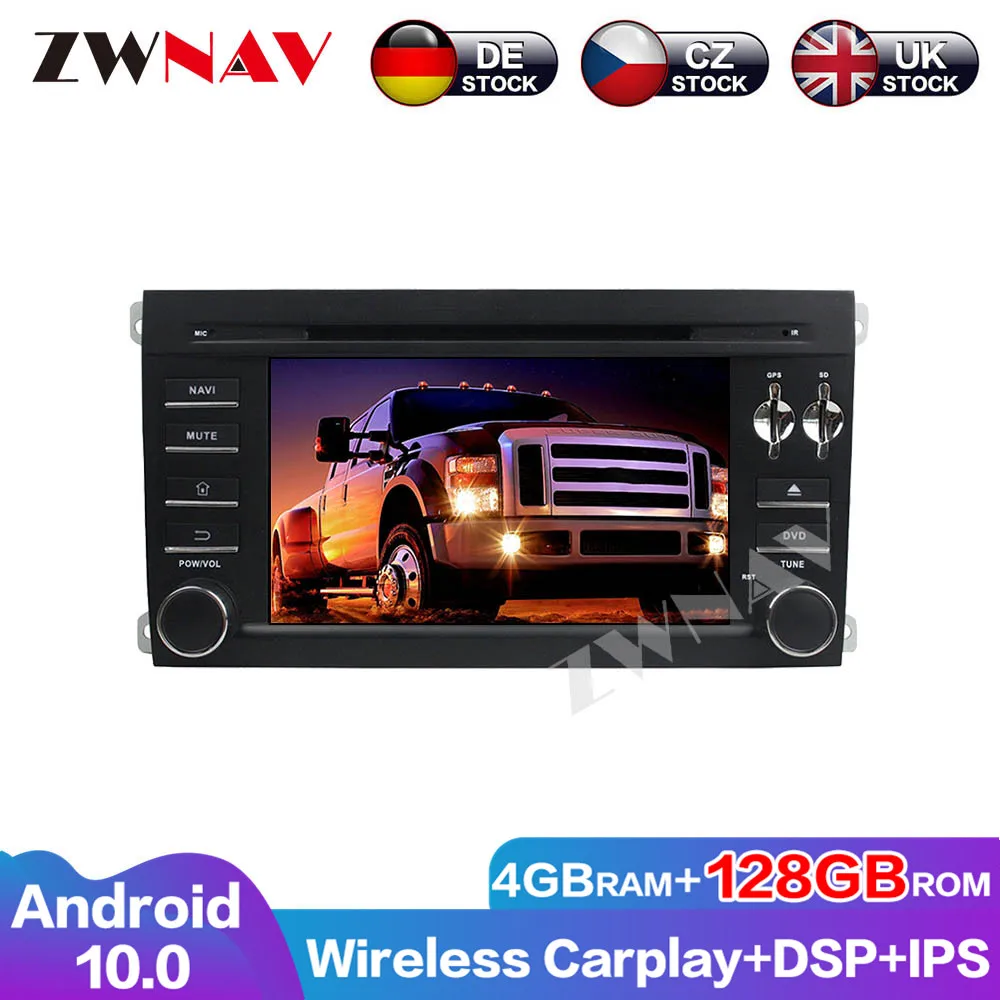 Auto Radio Multimedia 4G+128G Android10 DSP Audio DVD Player Cars Navigation For Porsche Cayenne GPS Head Unit