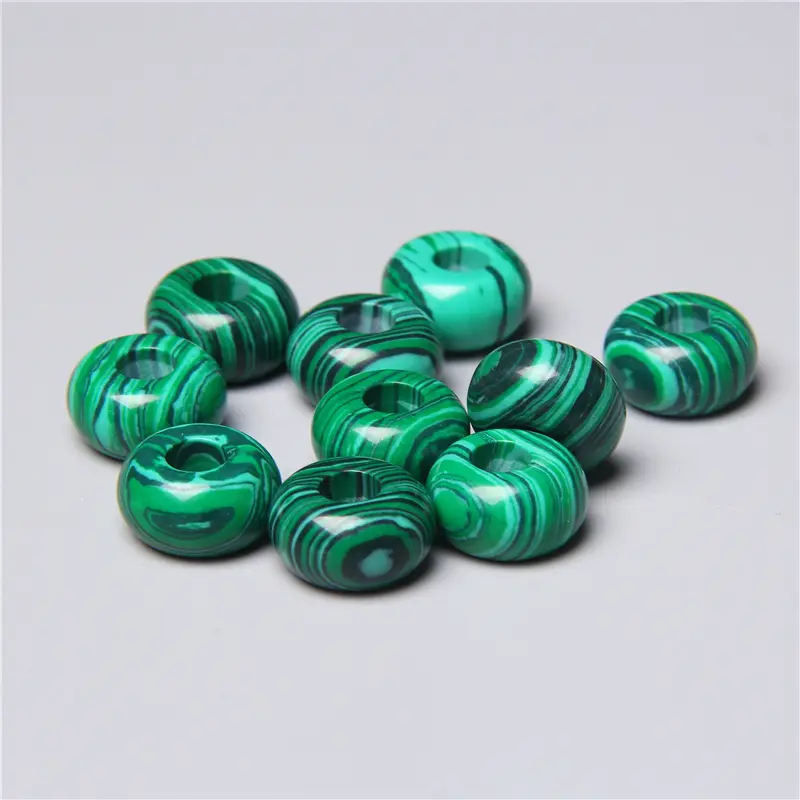 10pcs/Lot 8x14mm 5mm Big Hole Natural Round Jades Jaspe Stone Crystal Spacer Beads Charm Pendant For Jewelry Making Accessories - Image 37