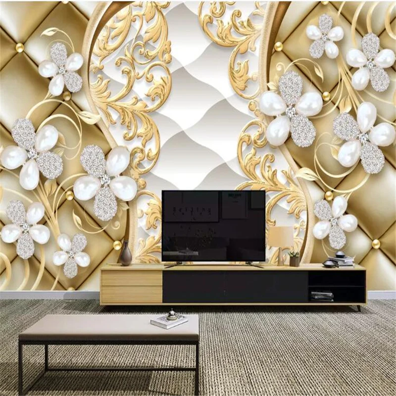 wellyu Custom wallpaper papel de parede Romantic soft bag jewelry floral European style wall papel paredefotobehang  tapeta