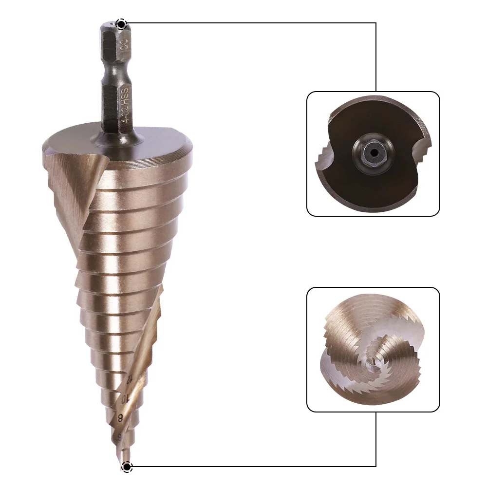 4-12/4-20/4-32Mm M35 Kobalt Stap Boor Hoge Snelheid Staal Kegel Hex Shank Metalen boor Set Voor Rvs Gat Openning