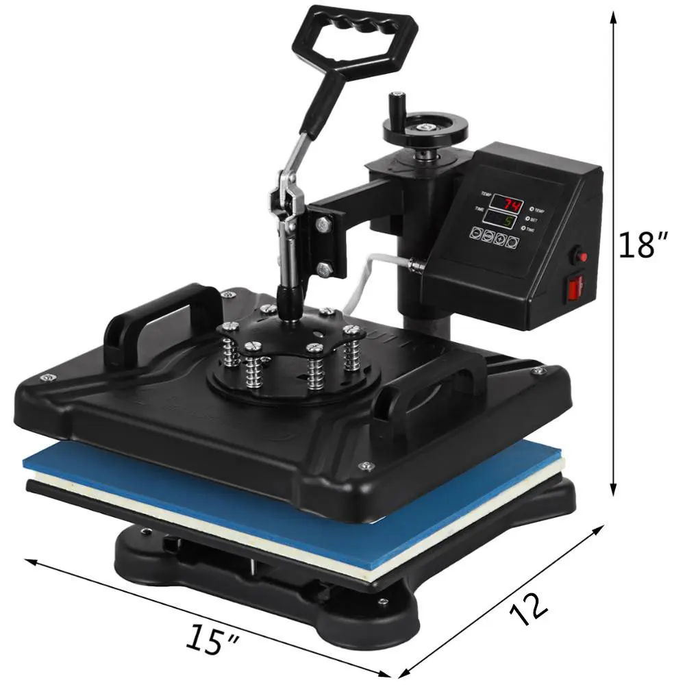 Heat Press 12 X 15 Inch Heat Press Machine 5in1/6in1/8in1 Digital Swing Away Heat Press Machine for T shirts