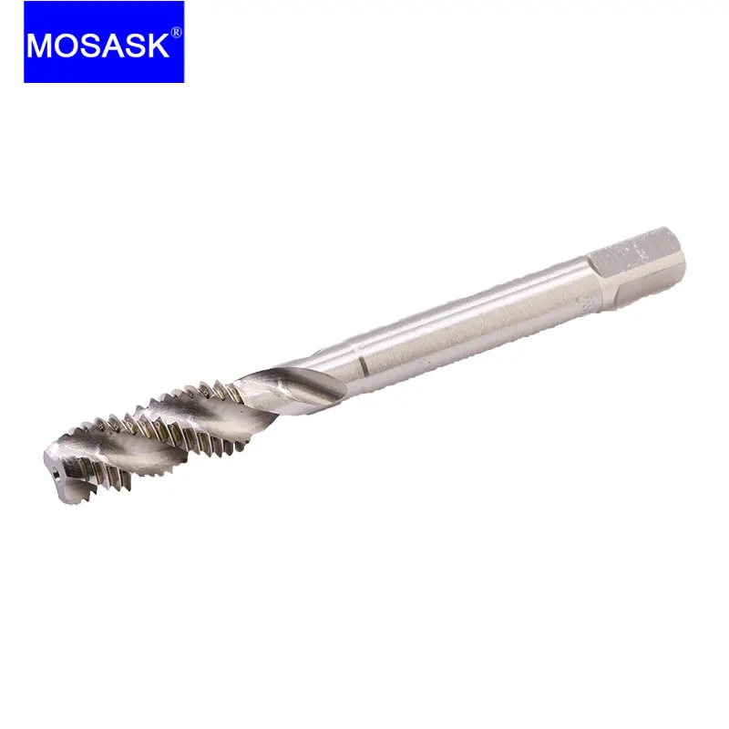 MOSASK 1pc M2 M4 M8 M16 M10 M12 CNC JIS PO CNC JIS Extrusion Straight Spiral Flute Groove Through Blind HSS Machine Screw Taps