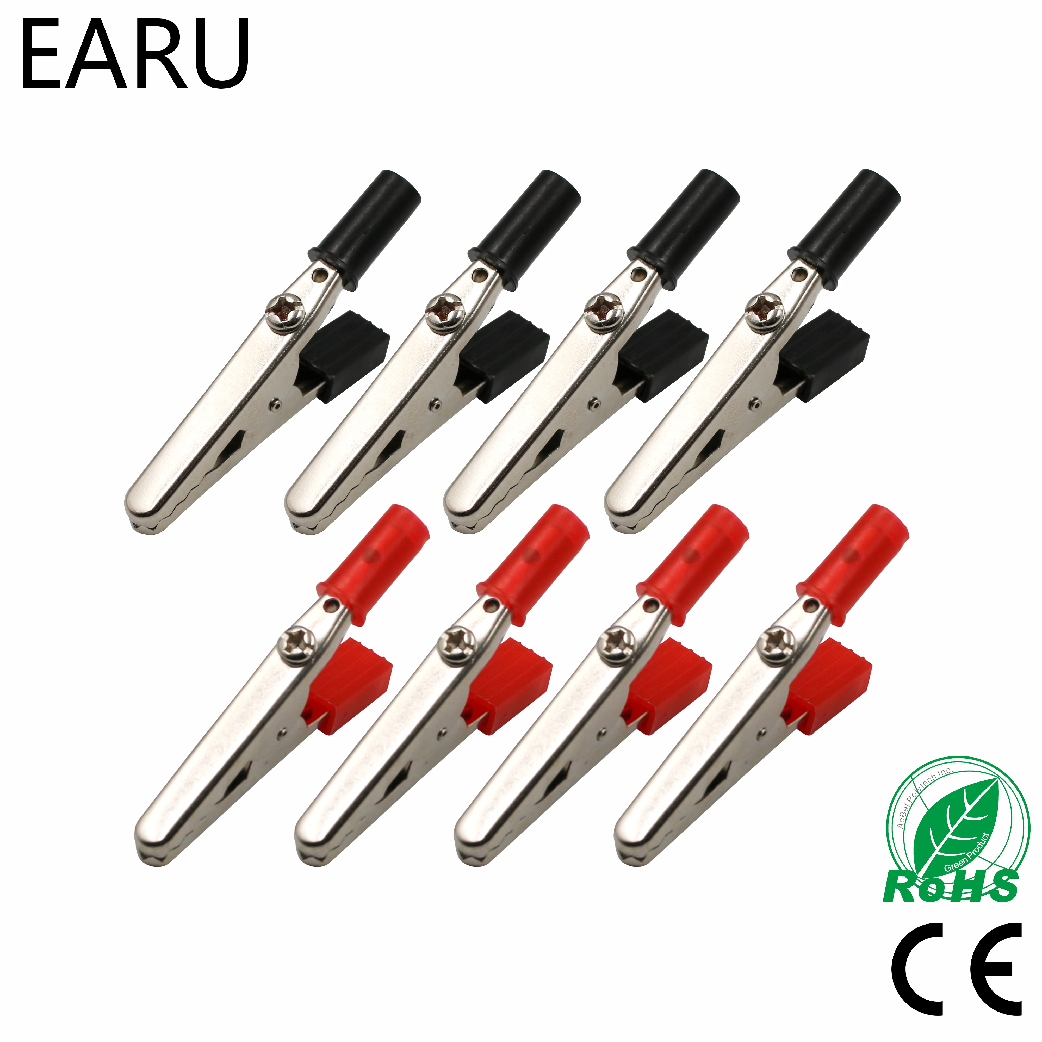 

Hot 50mm Plastic Handle Test Probe Metal Alligator Clips Connector Connect Socket Plug for Battery
