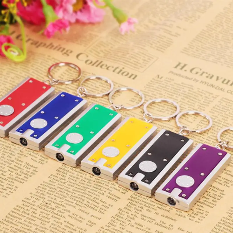 Brand New 5 Colors Bright Light Mini LED Flashlight KeyRing Lamp Chains Key