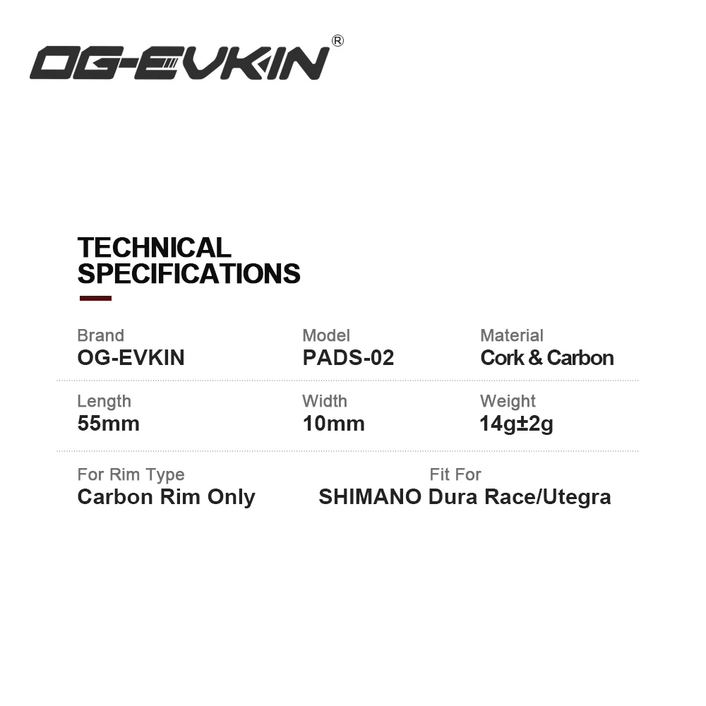 OG-EVKIN Pads-02 Carbon Brake Pads V-Brake Carbon Wheel Pads Fit For Shimano SRAM and CHAMPION Carbon Bike Rims Wheels