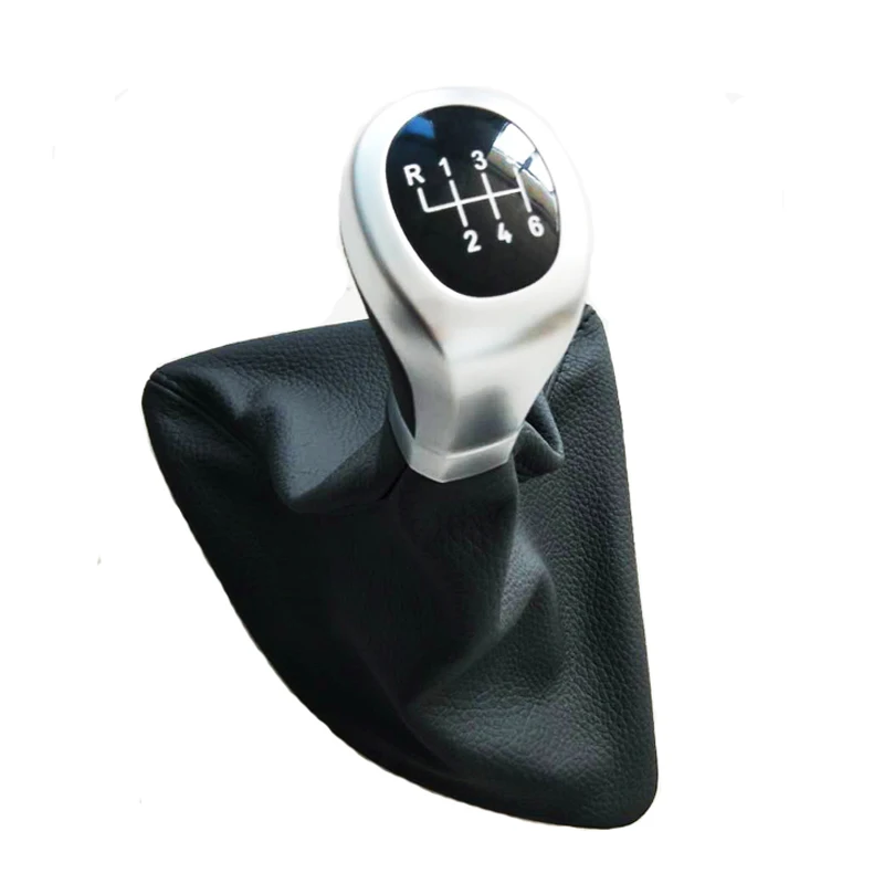 Left Drive For BMW E81 E87 X1 Car Manual Gear Shift Knob Shifter Lever Leather Gaiter Boot Cover  5 Speed 6 Speed