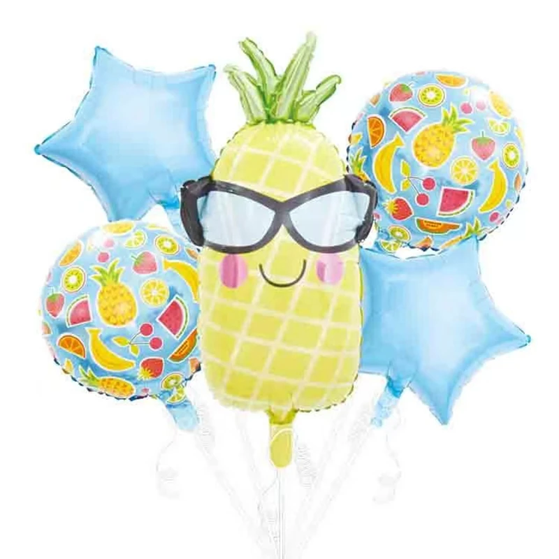 

Glasses pineapple fruit ball 18 inch five-pointed star aluminum foil balloon set children's birthday party decoration balloons