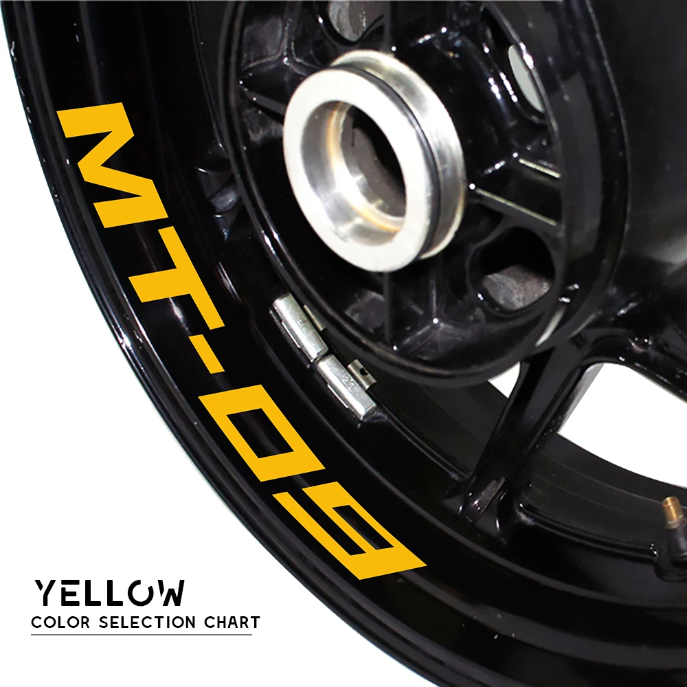 ใหม่รถจักรยานยนต์ล้อสติกเกอร์กันน้ำสะท้อนแสง Decals ตกแต่งขอบโลโก้สำหรับ YAMAHA MT-09 MT09 Mt 09