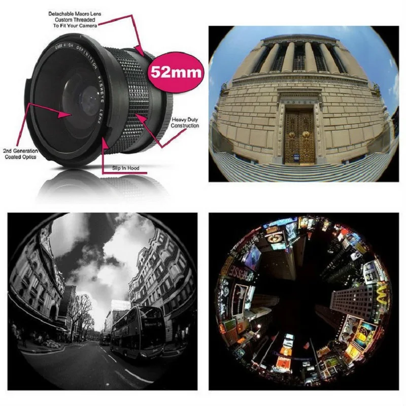 GloryStar-عدسة كاميرا نيكون ، عدسة ماكرو بزاوية عريضة للغاية 52 مللي متر 0.35x لنيكون D7100 D5200 D5100 D3100 D90 D60 مع عدسة 18-55 مللي متر