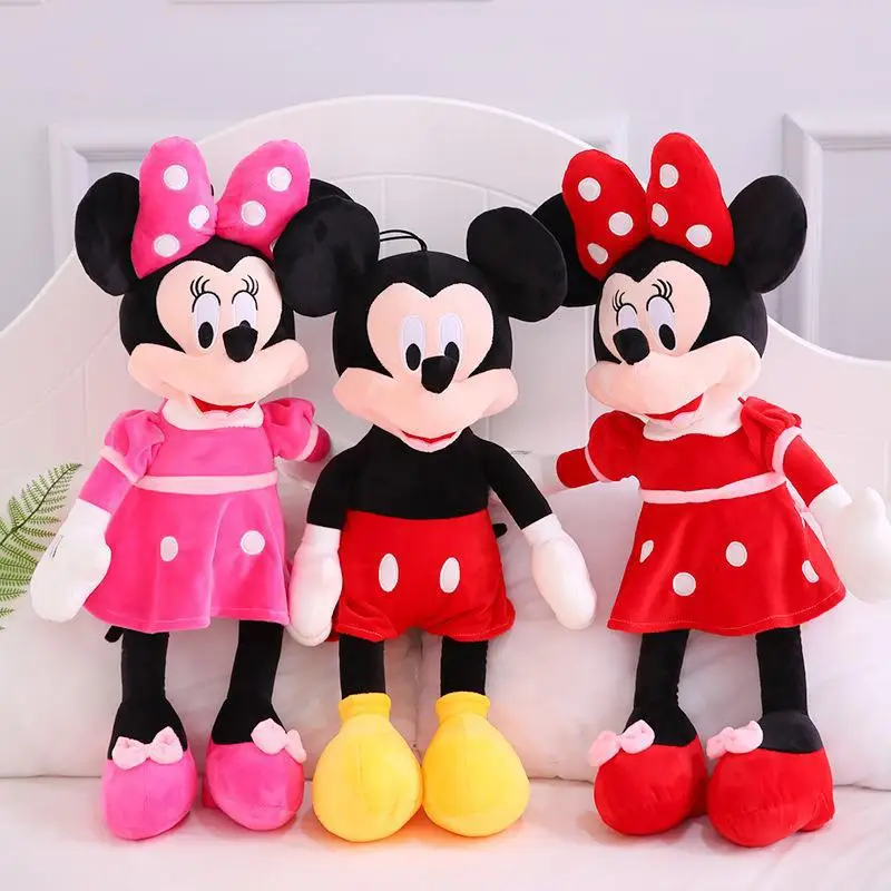 Disney Mickey Mouse Minnie Animal Stuffed Plush Toys Cartoon Princess Cotton Doll Birthday Gift Children Girl Kid New Year Gift