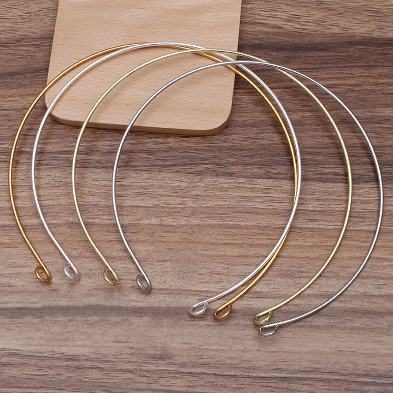 5 sztuk Metal DIY ślub pałąk panna młoda cewka Hairwear Hairband szef pasma włosów baza kołnierz naszyjnik na szyję elementy biżuterii