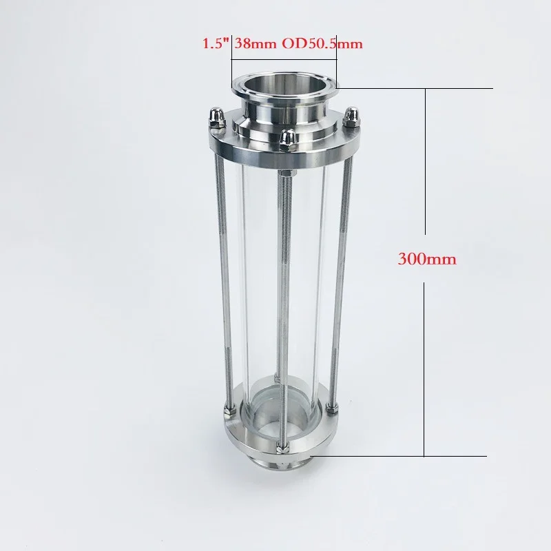 

Long Style 1.5"(38mm)OD50.5 High Quality Flow Sight Glass Dioptr Length 300mm Sight Glass Tower SS304 Sanitary Fitting