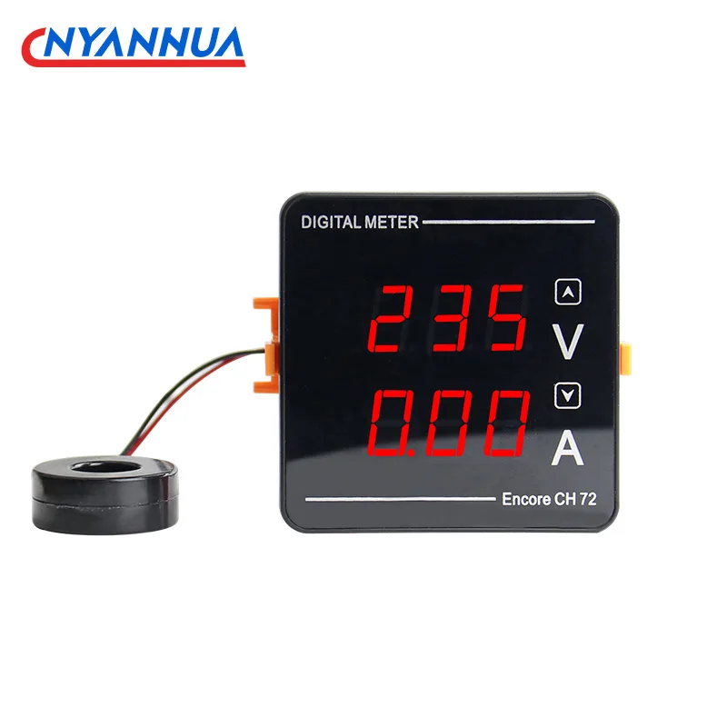 Digital Display Voltage And Current Dual Display Meter AC50-500V 1-120A 72*72*32mm High Precision Digital Instrument