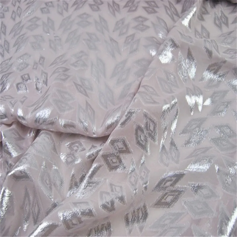 High Quality SilK Metallic Fabric Lurex Pink Silver Shiny for Clothing Garment Scarves