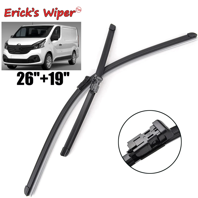 Erick's Wiper LHD Front Wiper Blades For Renault Trafic MK3 2014 - 2023 Windshield Windscreen Clean Window Rain Brushes 26