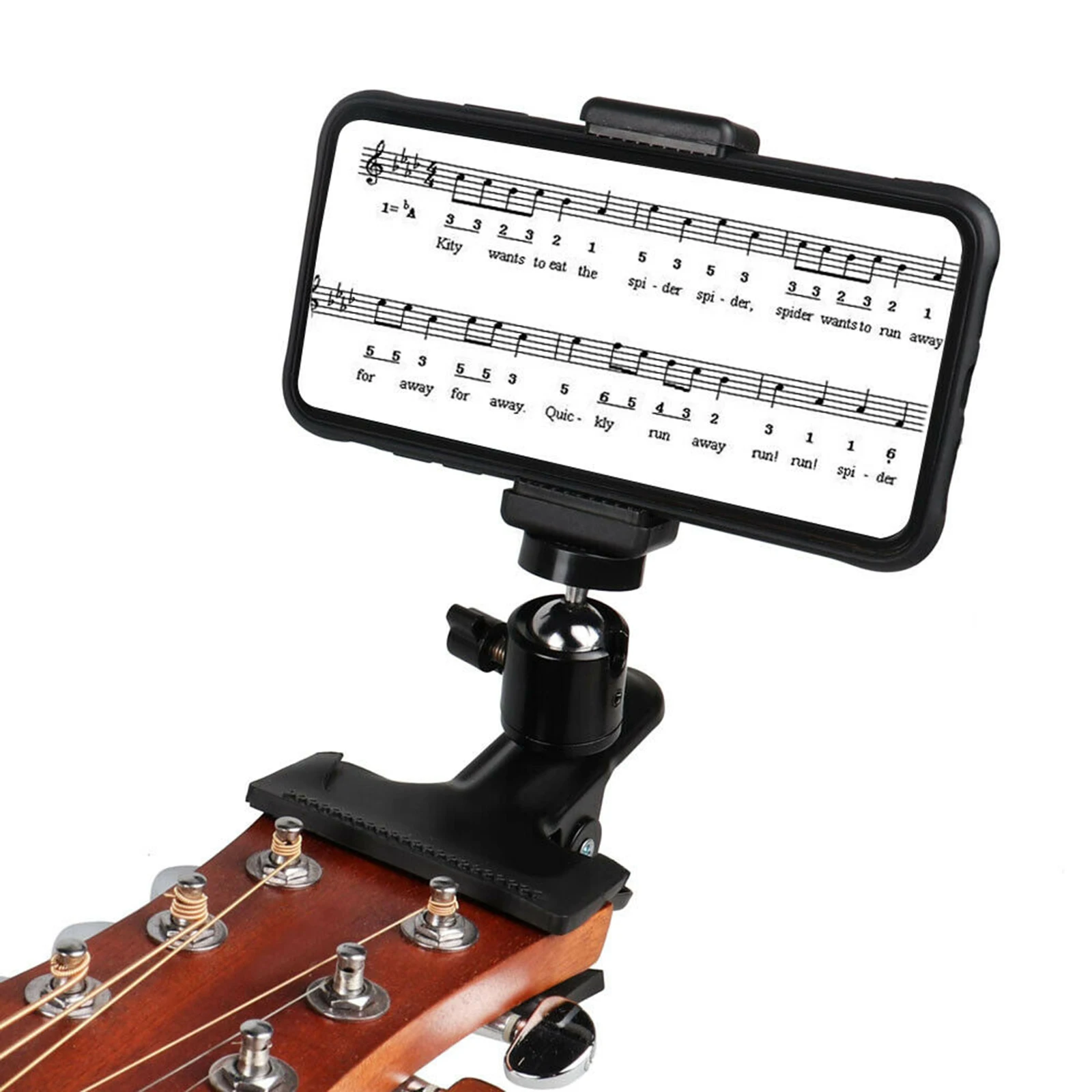 Mobile Phone Live Broadcast Bracket Stand Guitar Head Clip Holder Support Desktop Music Guitar Holder Bass Ukulele Head Mount