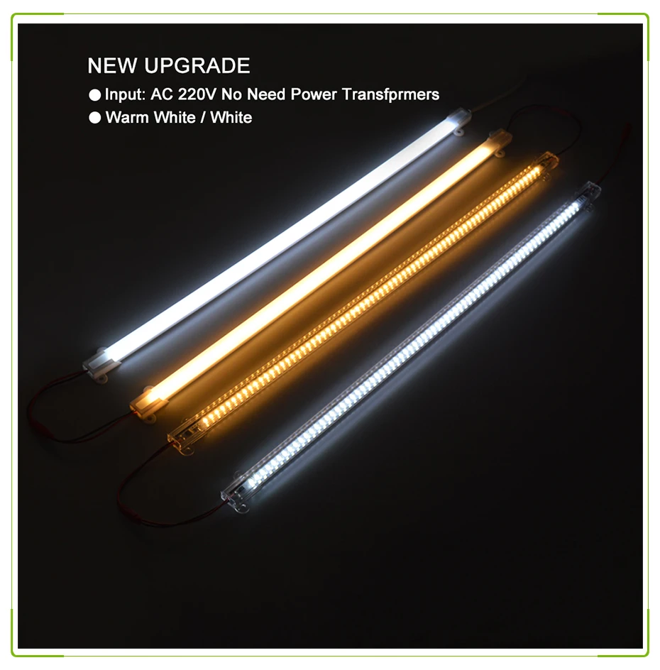 Hot 1-6X LED Bar Light Rigid Strip Under Cabinets Floodlight Tube Lightbar AC 220V for Home Kitchen Indoor Lighting Backlight