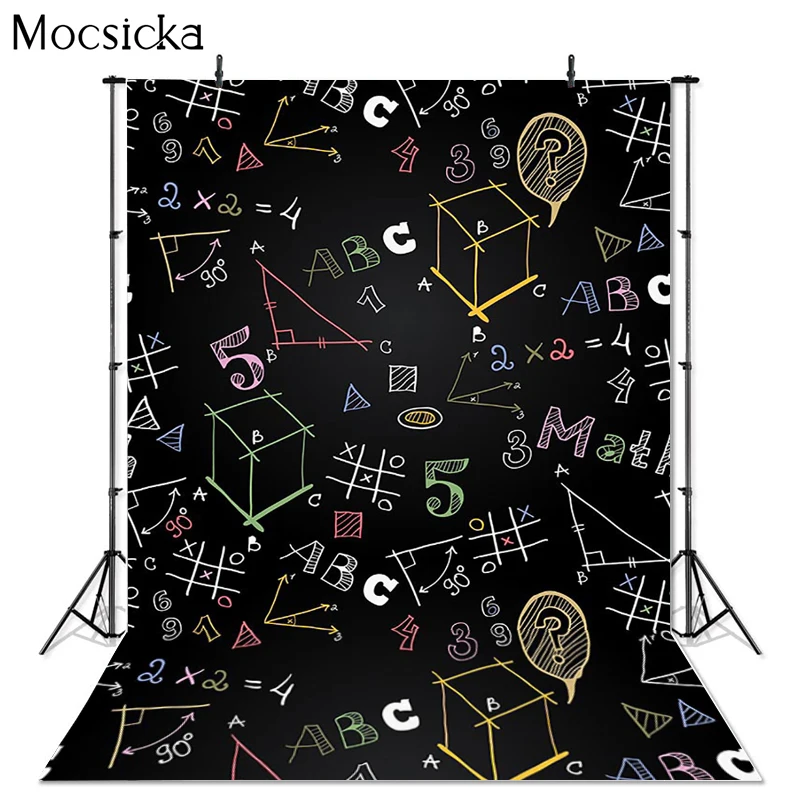 

Mocsicka Vinyl Fotografia Back To School Geometry Blackboard Children Custom Photo Backgrounds Studio Backdrops Kids Decro lv752