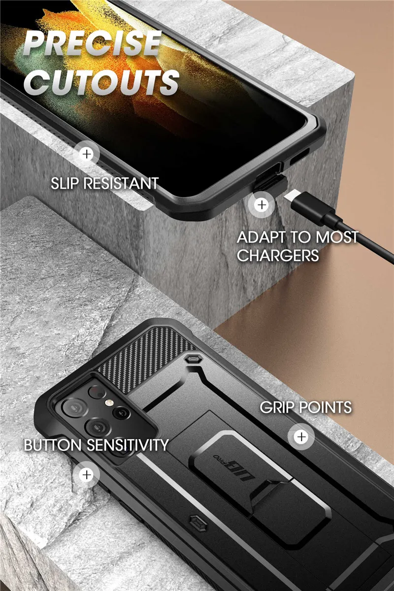 SUPCASE For Samsung Galaxy S21 Ultra Case (2021 Release) 6.8" UB Pro Full-Body Holster Cover WITHOUT Built-in Screen Protector