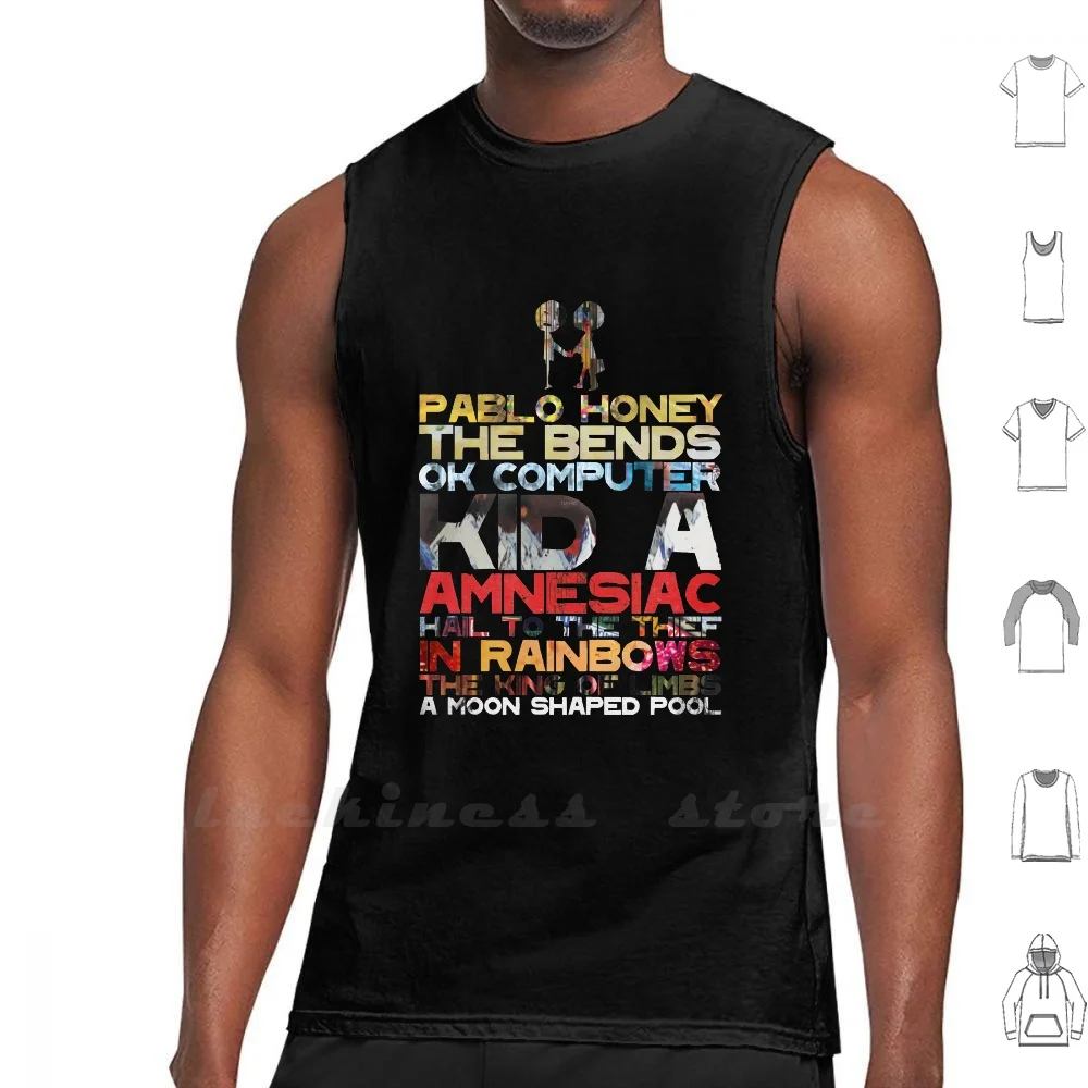 Radiohead - Discography Tank Top Cotton Vest Sleeveless Men Women Radiohead Thom Yorke Beach House Bon Iver The National Band