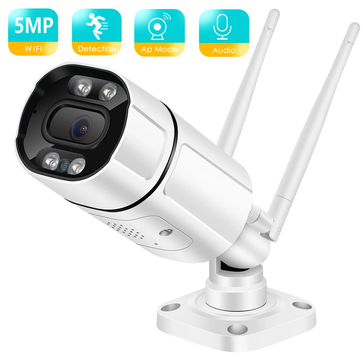 BESDER 5MP IPCamera Wifi Outdoor Ai ludzkie wykrywanie Audio kamera bezprzewodowa 1080P kolor HD widzenie nocne z wykorzystaniem podczerwieni