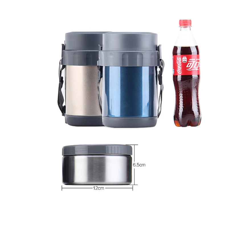 1.8L Stainless Steel Insulated Lunch Box 3 Layer for Kids Food Container Vacuum Insulated Thermo Soup Bento Lunch Box