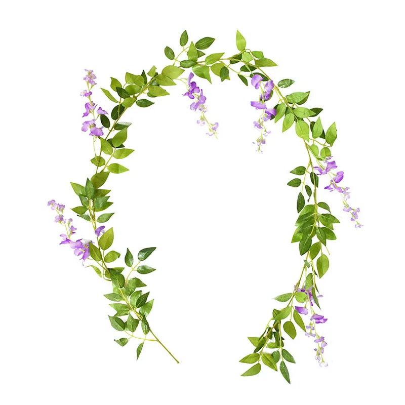 180 cm gefälschte Efeu Glyzinien Blumen künstliche Pflanze Rebe Girlande für Zimmer Gartendekorationen Hochzeit Bogen Babyparty Blumendekor – Detail 11