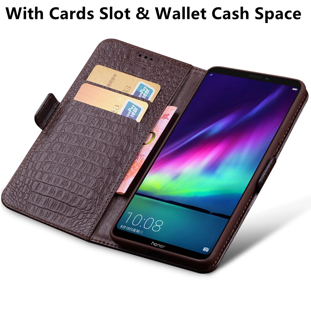 Real Leather Magnetic Clip Wallet Phone Bag Card Holder Case For OPPO Realme 6 Pro/OPPO Realme 6 Flip Cover With Kickstand Coque