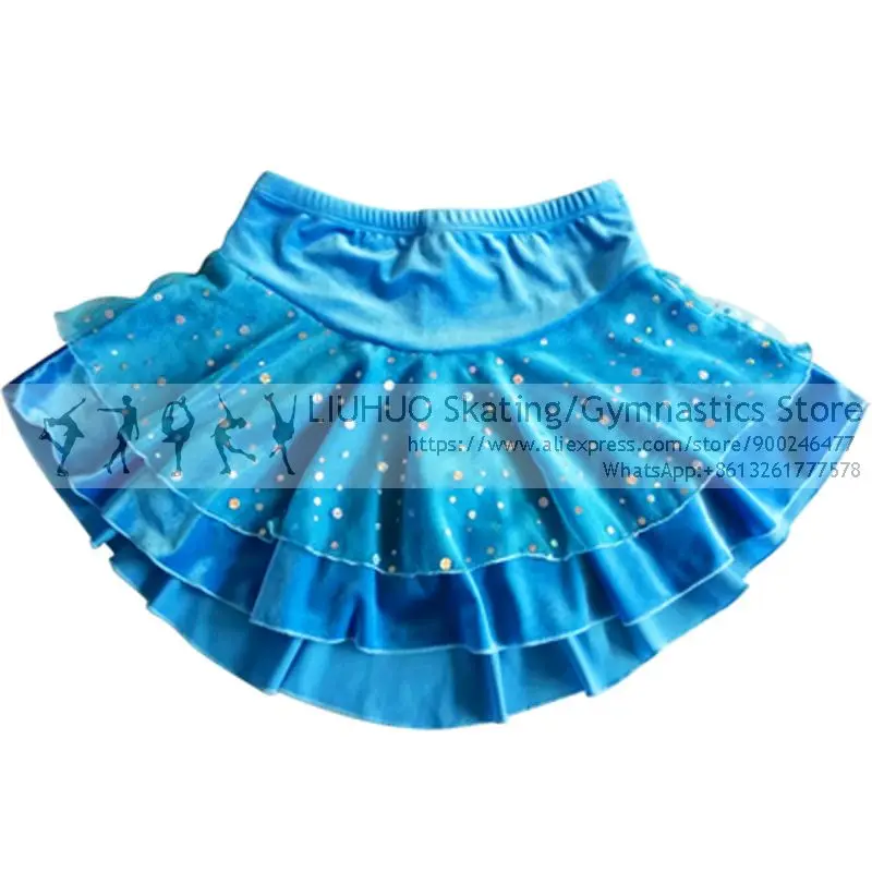 Ice Skating Skirts Girls Soft velvet Kids Children Skate Team Training skirts Girls Skiing Figure skating dress