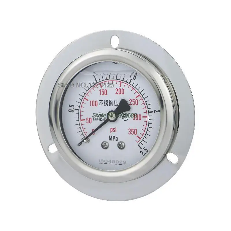 

Axial stainless steel Shock-proof Pressure Gauge YN60ZTBF Oil Air Water Pressure Vacuum Gauge M14*1.5 Axial Back-end Type