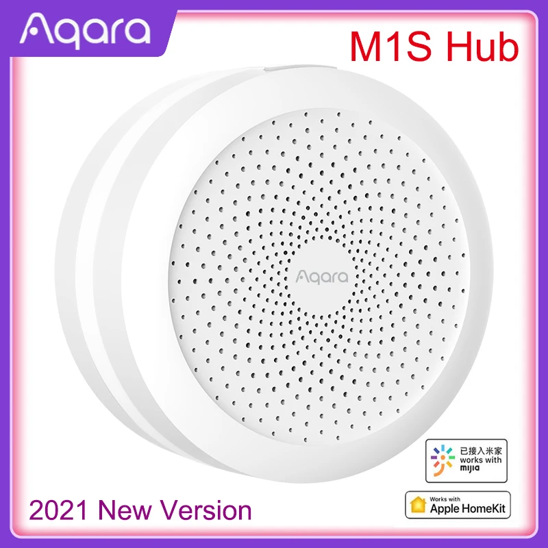 2021 Aqara M1S Hub Gateway with RGB LED Night Light Zigbee 3.0 APP Remote Control Smart Home Work with Mijia APP Apple HomeKit