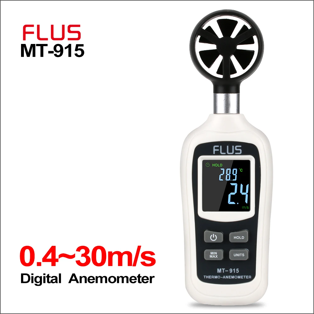 

FLUS Portable Anemometer Thermometer Mini Wind Speed Gauge Meter Anemometro Windmeter LCD Display Digital Handheld Tester