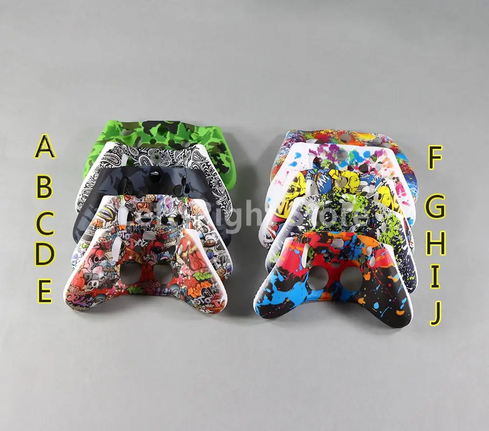 1pc transferência de água caso de silicone macio para xbox série x/s controlador pele protetora gamepad borracha pele joystick capa escudo