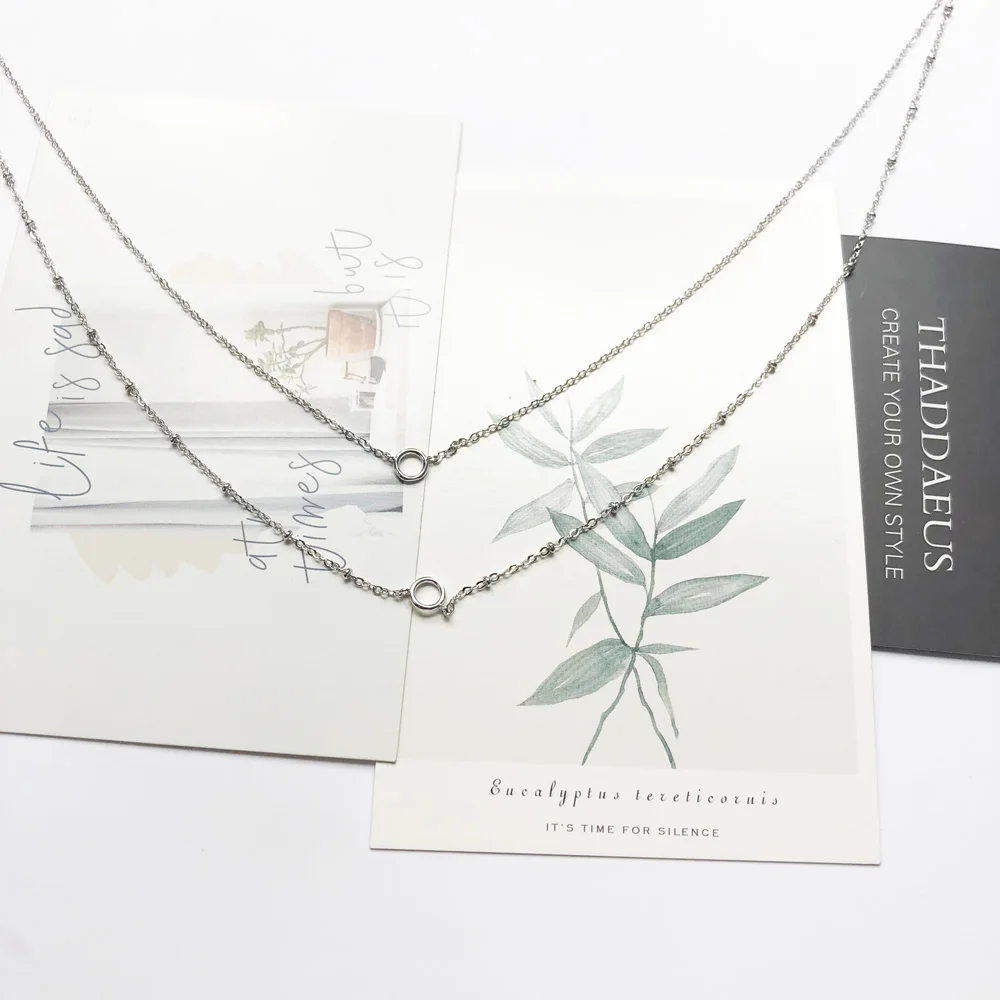 Charm Necklace Double Carriers,Spring Fashion Jewelry Europe 925 Sterling Silver Trendy Gift For Women Girls