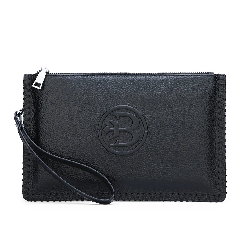 

High Quality Men's Business Clutch Wallet Leather Wrist Money Bags First Layer Cowhide Purse Wallets Cigarette Card Holder