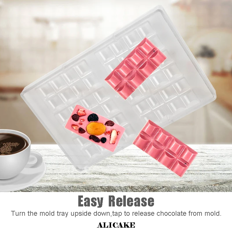 Chocolate Molds for Candy Bar Acrylic Mold Polycarbonate Professional Baking Pastry Confectionery Utensils Cake Bonbons Moulds