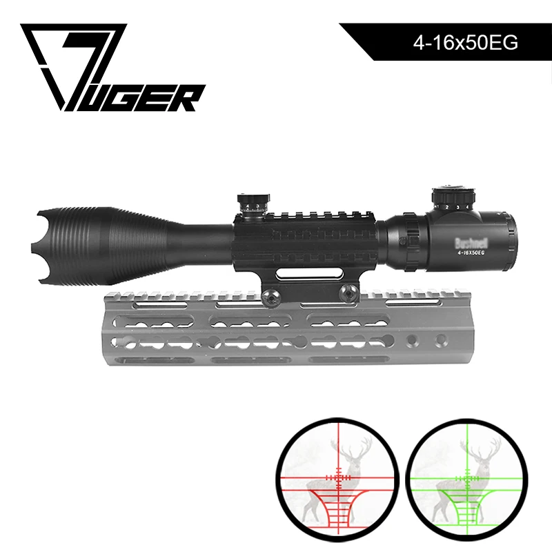 

LUGER Tactical 4-16X50 EG Professional Red Green Riflescope High Reflex Scope Optics with 20MM Rail Mounts For Hunting Air Gun