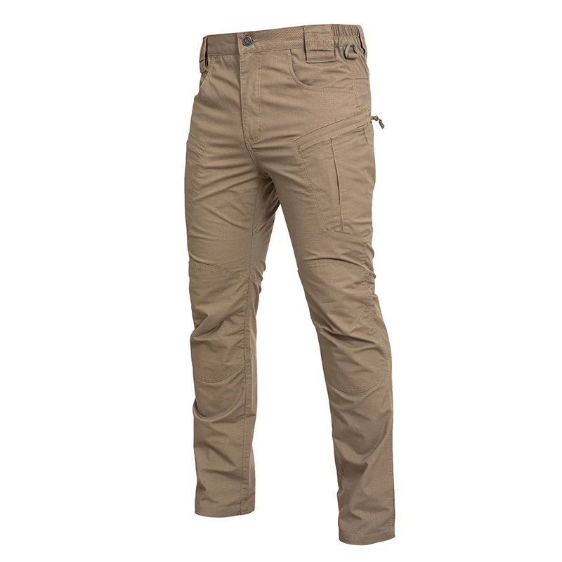 Pantalones Cargo tácticos militares IX5 para hombre, ropa de calle elástica, resistente al agua, con múltiples bolsillos, largos, S-2XL