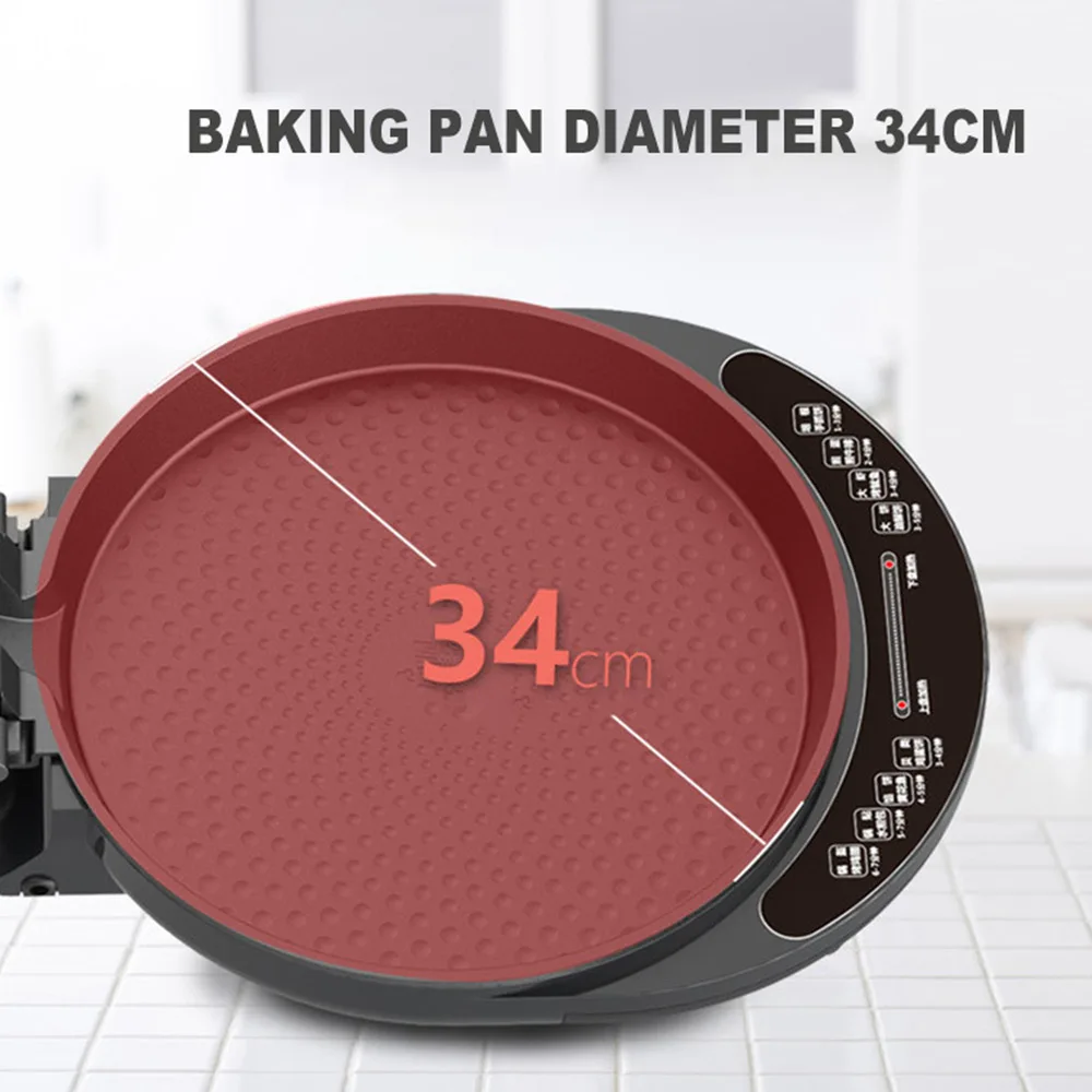 Elektrische Backform doppelseitige Heizung Suspension Typ Crepe Maker Pfanne Pfannkuchen Backen Maschine Pie Pizza Bratpfanne
