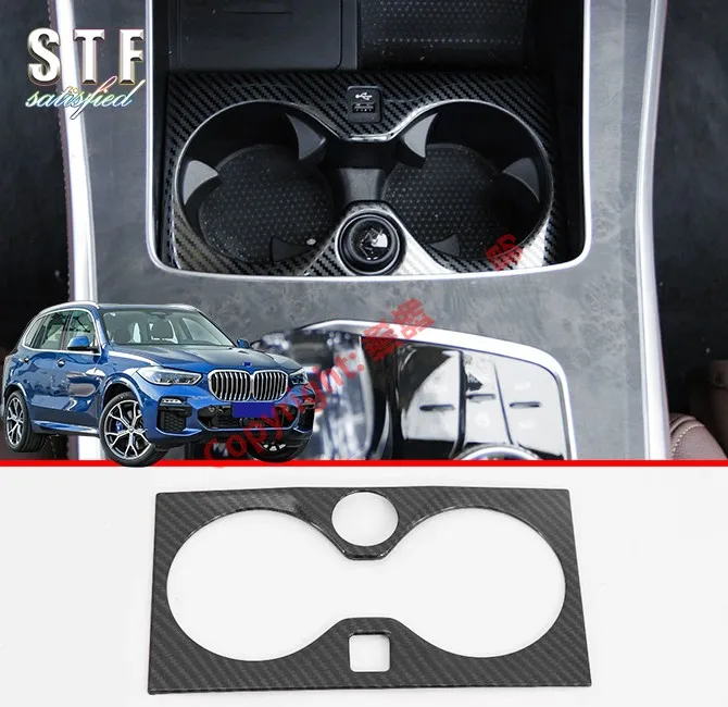 

Carbon Fiber Style Interior Cup Holder Cover Trim For BMW X5 G05 2019 2020