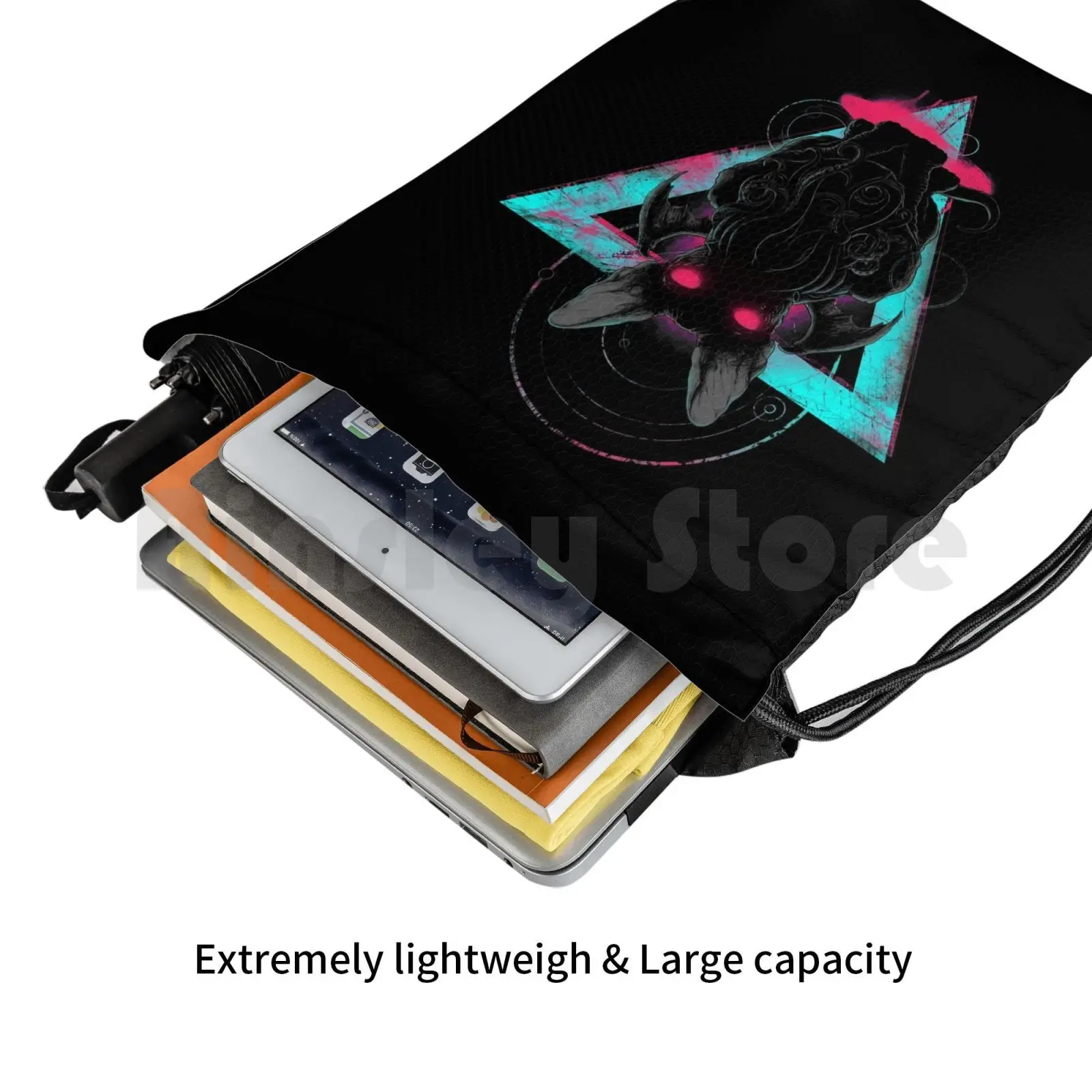 Cathulhu Ii กระเป๋าเป้สะพายหลังกระเป๋าสตางค์ขี่ปีนเขายิมกระเป๋า H P สีดํา Cat Sphynx Wing ค้างคาว Monster Octopus Tentacles สีเทา