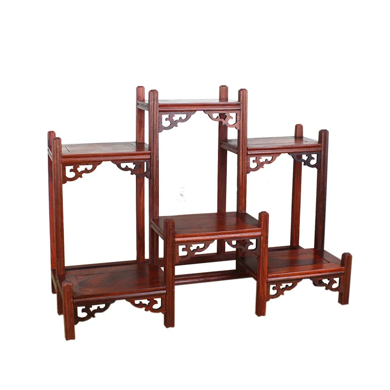 Handmade Chinese Rosewood Rosewood Tea Stand Purple Clay Teapot Tea Cup Tea Carve Teaware Display Rack Storage Rack Antique Rack