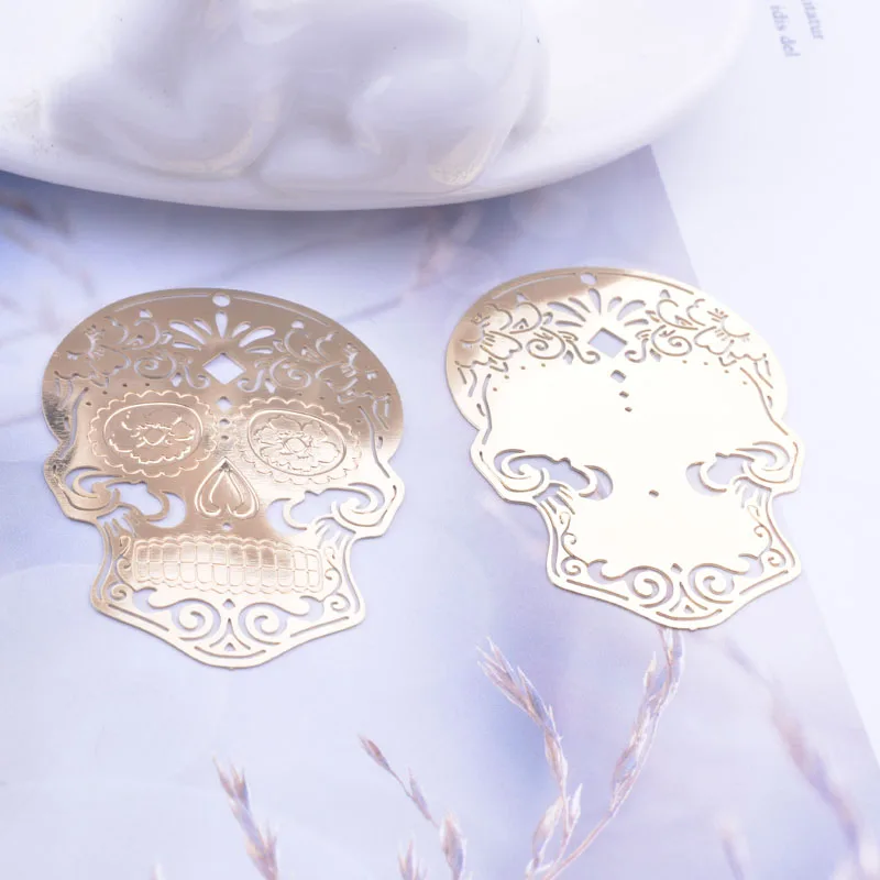 30 Stück AB6070 34*46mm Große Totenkopf-Anhänger Rosa-Korallen-Charm Schmuckzubehör für Ohrringe Halloween-Schmuckherstellung – Detail 11